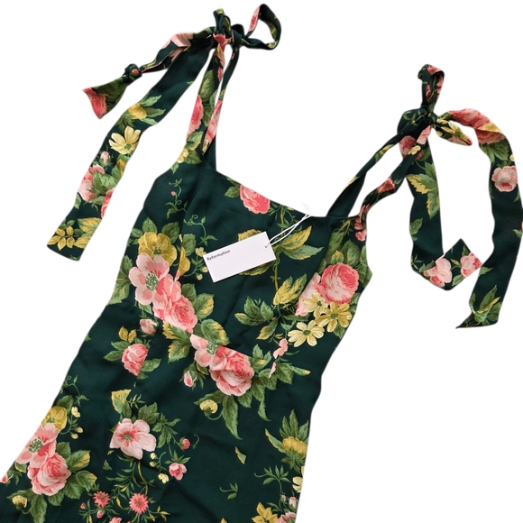 Reformation Twilight Dress Green Floral - Picture 3 of 7